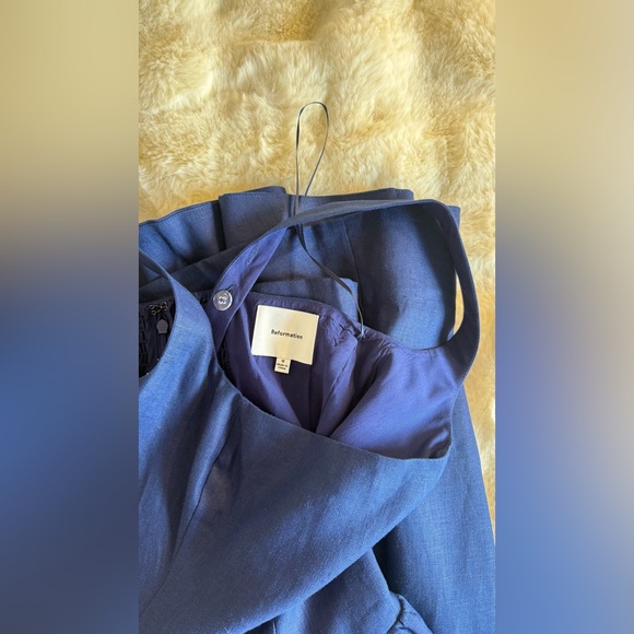 Reformation Janu Linen Dress In Danube, brand new, never worn, no flaws. - Picture 16 of 16